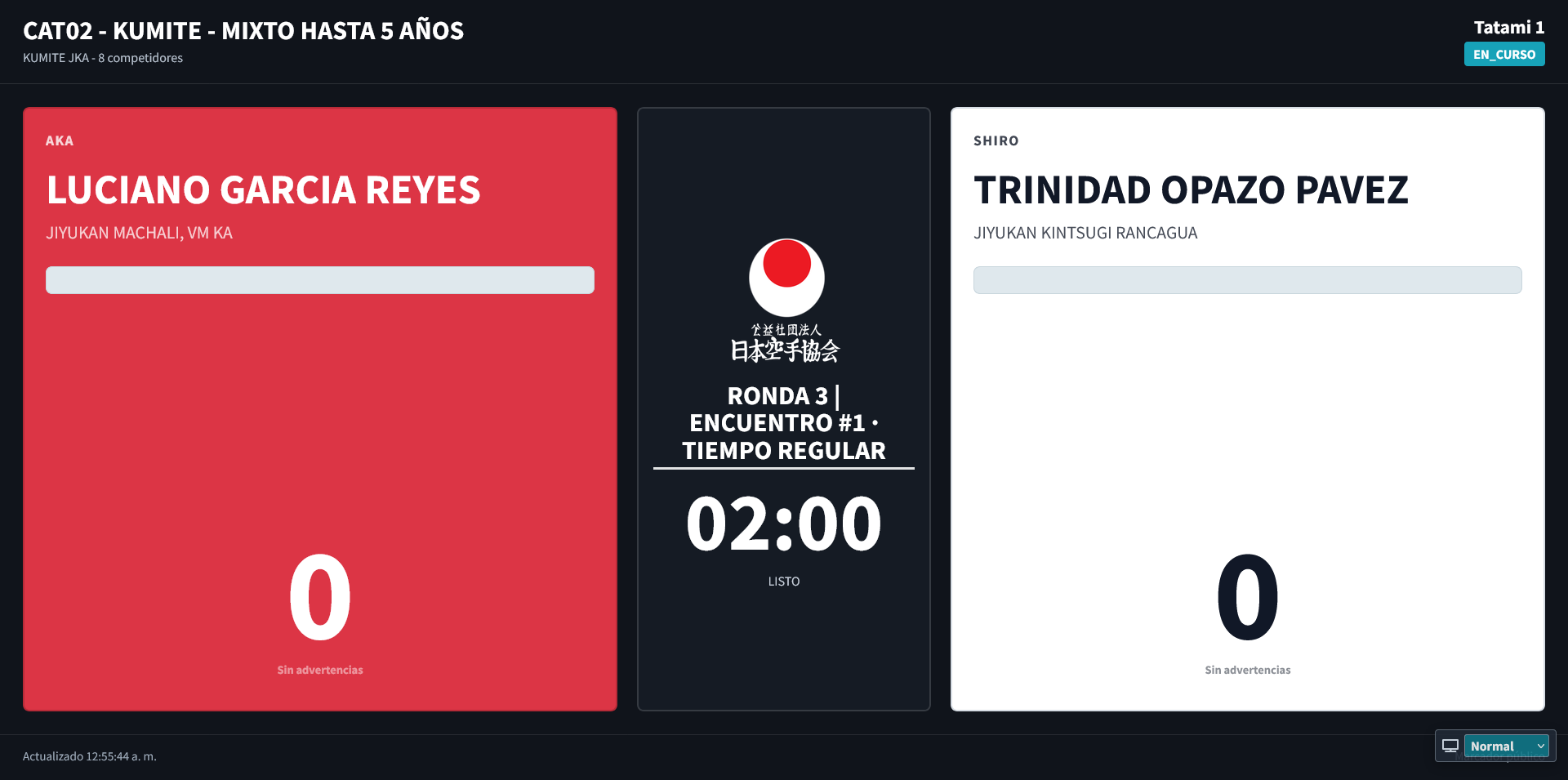 Marcador público de kumite